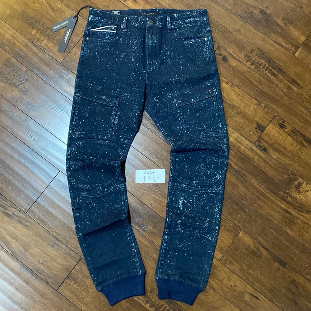 NWT Cult of Individuality Sample Slacker Skinny Cargo Denim Cuffed Joggers #C195